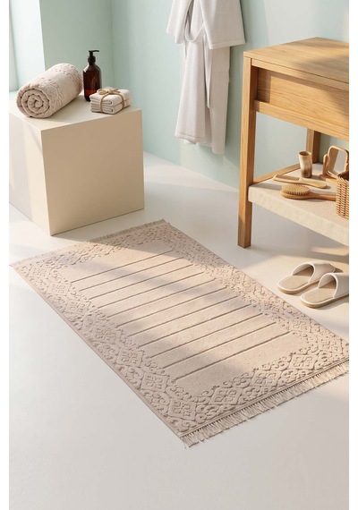 Aflora Bej %100 Pamuk Ayak Havlusu - 60x130 Cm