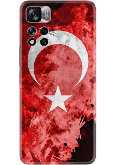 Xiaomi Redmi Note 11 Pro Kılıf Resimli Desenli Baskılı Silikon Şanlı Türk Bayrağı 1315