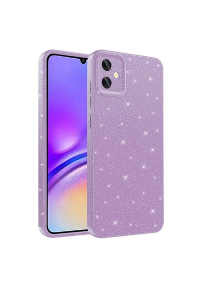 Galaxy Uyumlu A05 Kılıf Kamera Korumalı Simli Silikon Üstün Koruma Pazarplus Mor