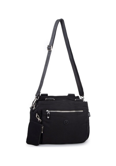 Nas Bag Kadın Çok Bölmeli Orta Boy Çapraz Omuz Çantası 30x24 Cm Siyah Diğer