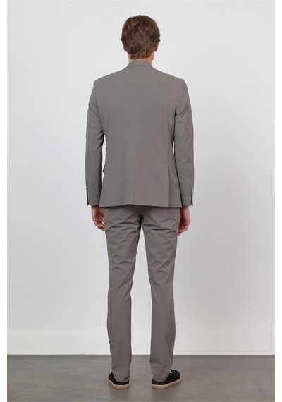 İmza Vizon Kendinden Desenli Mono Yaka 6 Drop Slim Fit Takım Elbise 1001260162