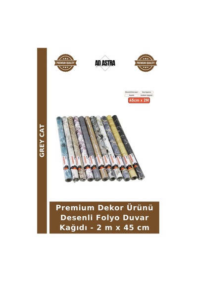Premium Dekor Ürünü Desenli Folyo Duvar Kağıdı - 2 M X 45 Cm
