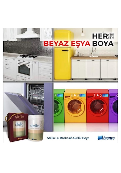 Bianca Stella Su Bazlı Saf Akrilik Boya 1 L Sakız Beyazı