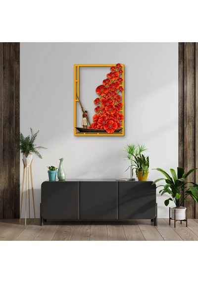 Gelincikler Ve Kayıkçı - Metal Tablo - Dec0286 86 X 125 Cm Çok Renkli