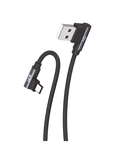 Linktech K592 3 A 1.5 M Safe Micro USB 90 Derece Data Şarj Kablo Gri