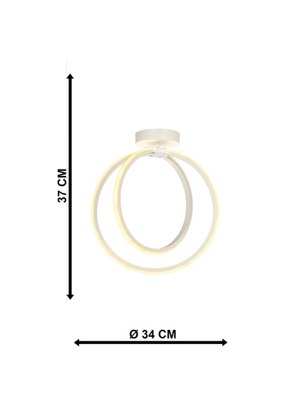 Begüsa Lucia 3 Renk Ledli Tavan Montaj Avize Beyaz