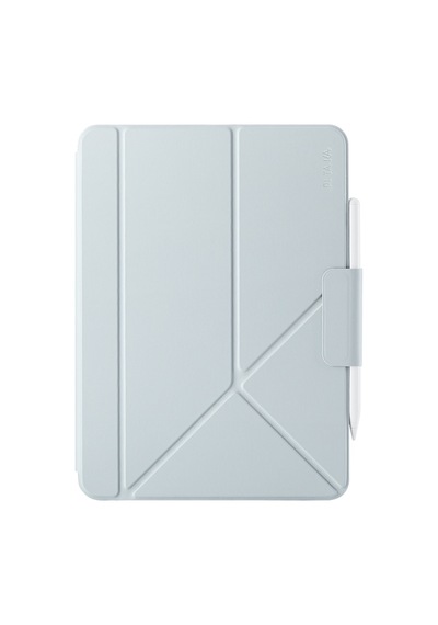 İpad Air 11 2024 Uyumlu Pitaka Folio 3 Kalem Bölmeli Standlı Kılıf Mavi Kapaklı Kılıf