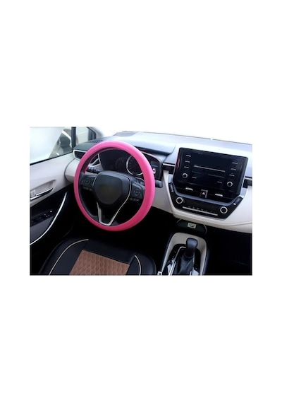 Trobus Honda City 2021 Ve Sonrası Uyumlu Direksiyon Kılıfı Silikon Geçmeli 36-40 Cm Pembe