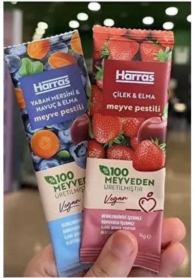 Vegan Meyve Pestili Çilek Elma Yaban Mersini Havuç 14gr X 10 Adet 84649576