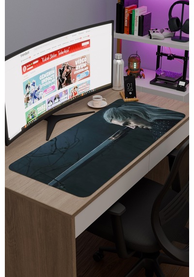 The Witcher 2 V1 90x40 Xxl Gaming Kauçuk Kaymaz Taban Mouse Pad Fare Altlığı
