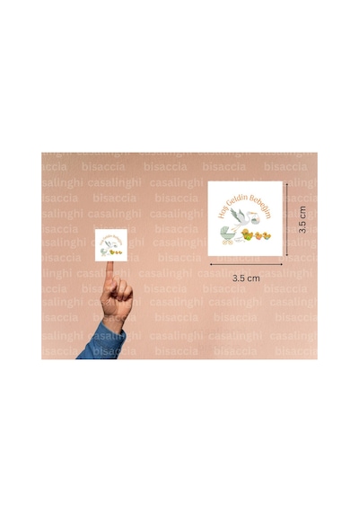 Hoş Geldin Bebeğim Etiketi Bebek Arabası Doğum Kutlama Mat Çıkartma Cute Sticker 3.5 Cm 45 Adet Çok Renkli