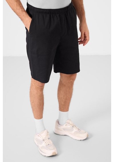 Tommylife Siyah Standart Fit Dokuma Hafif Esnek Chino Erkek Şort - 81291 Siyah