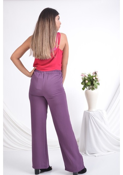 Soralline Kadın Yazlık Pantolon 1697 Mor Mor