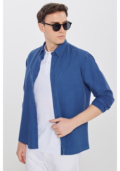 AC&Co / Altınyıldız Classics Erkek Beyaz Pamuk Standart Fit Normal Kesim Polo Yaka Tişört S