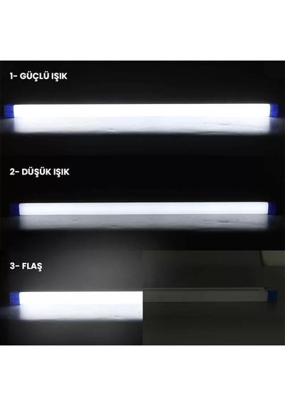 Sh Powermaster T550 50cm 60w Çubuk Portatif Led Işıldak Şarjlı Tüp Lamba 1500mah Najmaddin