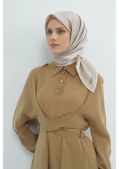 Armine Saf İpek Sura Eşarp-2026 İlkbahar-yaz- 952800d Taş-vizon