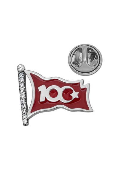 Gümüş Ay Yıldız 100.yıl Rozet - Brs11004997 Açık Sarı Altın 20648212