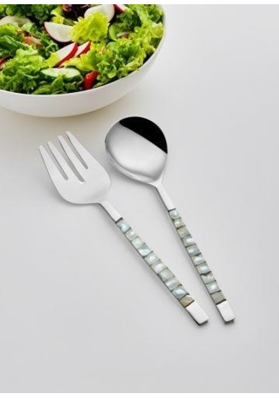 The Mia Pearl Salata Servis Takımı White 2 Parça Ckb0173