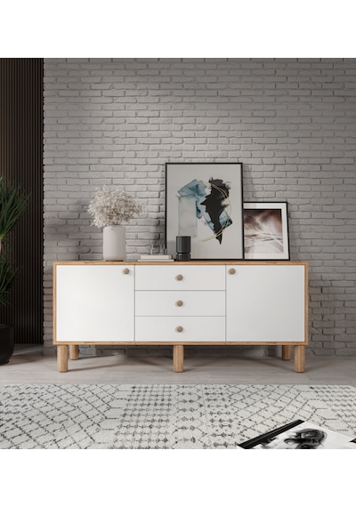 Afilli Bohem Konsol 3 Çekmeceli 2 Kapaklıtamamı Mdf