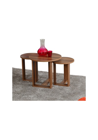 Pasific Home Mira 3'lü Zigon Sehpa ,Yuvarlak Yan Sehpa, Ceviz Pasific Home Mira 3'lü Zigon Sehpa ,Yuvarlak Yan Sehpa, Ceviz