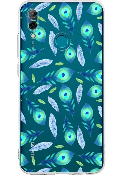 Huawei P Smart 2019 İle Uyumlu Nazar Boncuğu 3 Baskılı Kamera Korumalı Şeffaf Silikon Kılıf Şeffaf