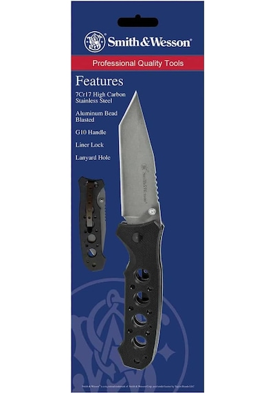 Smith Kamp & Wesson Tanto Point Handle Clam Folding Knife - Ck13tcp Siyah