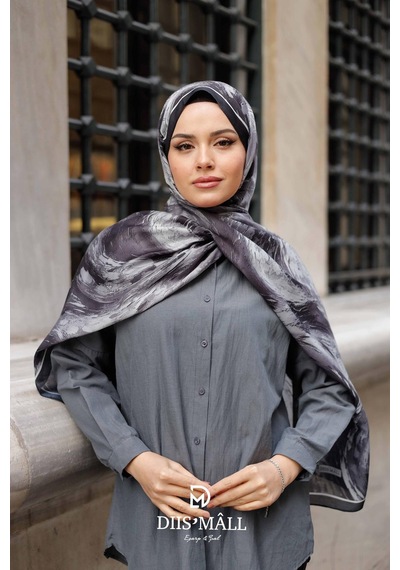 Mimiyum Authera Desen Soft Şal Siyah