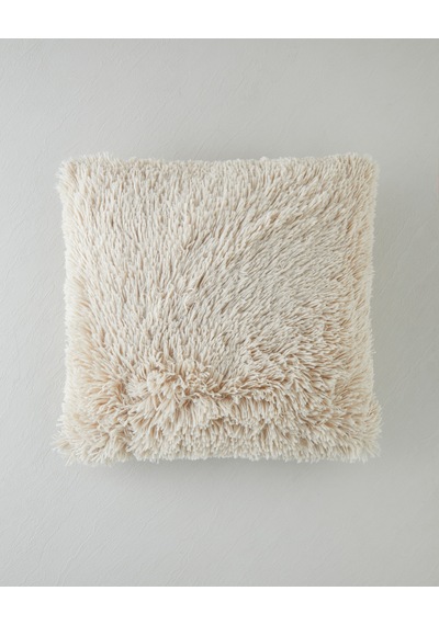 Fluffy Pelüş Kırlent Kılıfı 45x45 Cm Bej Bej