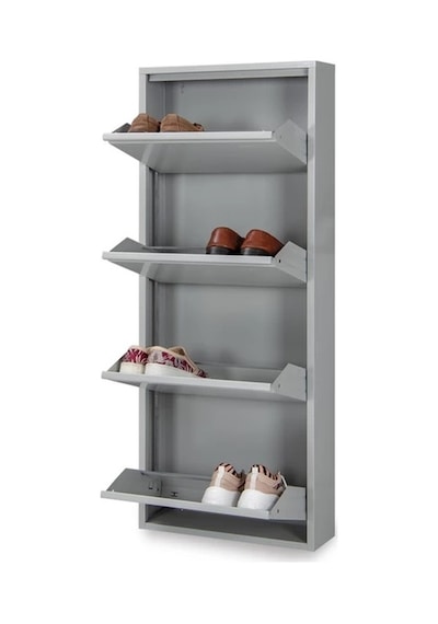 Kaser Metal 4'Lü Gri Ayakkabılık Gri
