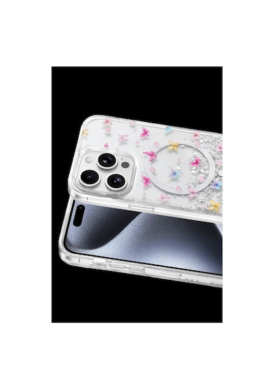 Tedar Onegif Apple iPhone Uyumlu 14 Pro Max Misk Simli Magsafe Kapak - Desen 4 Najmaddin standart