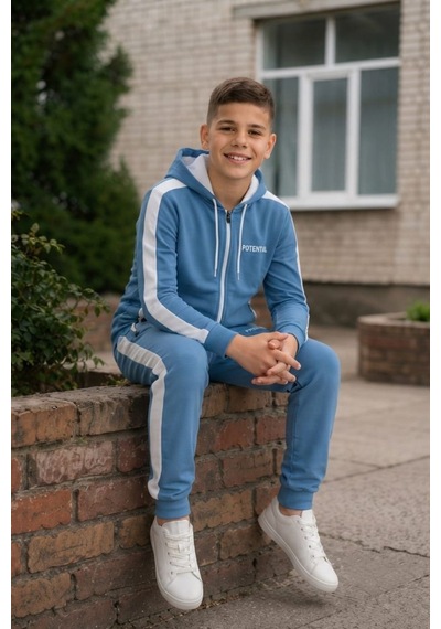 Pina Kids Erkek Çocuk Scuba Potential Kalın Şeritli Kapüşonlu Dalgıç Kumaş Eşofman Takımı Esf7026 Açık İndigo Pina Kids Erkek Çocuk Scuba Potential Kalın Şeritli Kapüşonlu Dalgıç Kumaş Eşofman Takımı Esf7026 Açık İndigo