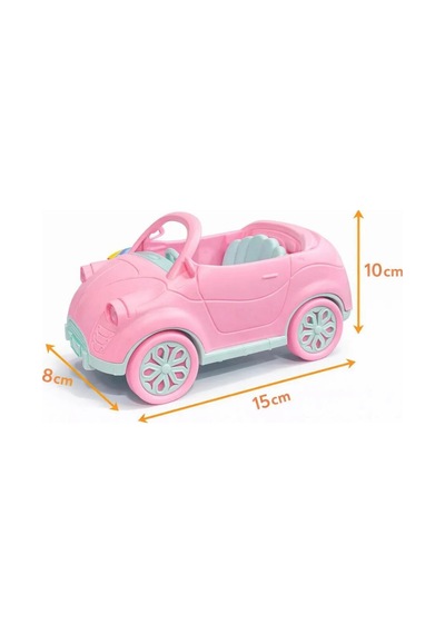 İlk Arabam Mini Bebekli Sevimli Oyuncak Araba 3+ Yaş Evcilik Seti Pembe