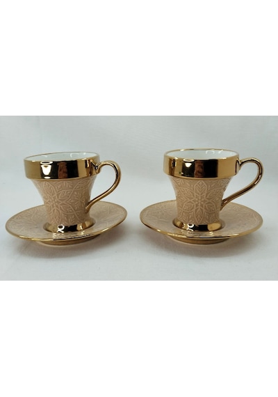Tutku 2 Kişilik Porselen Nescafe Ve Çay Fincanı Yavruağzı Renk Yavruağzı