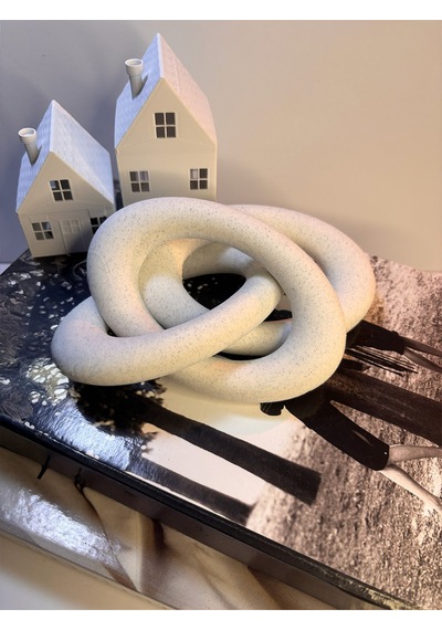 Modern Beyaz Zincir Dekoratif Obje Şık Masa Üstü & Kitaplık Süs Eşyası 13 Cm X 3 Zincir Bloğu