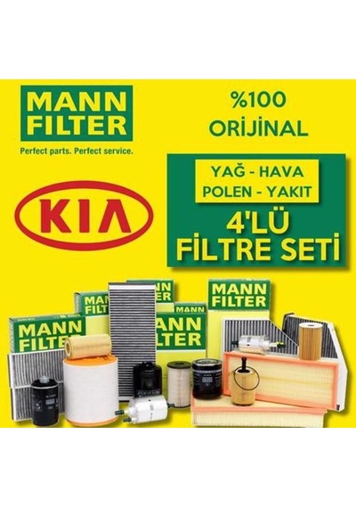 Kia Rio 1.4 Crdı Mann-Filter Filtre Bakım Seti 2011-2017 (495302792)