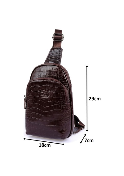 Hakiki Deri Kroko Kahve Postacı Çantası Kangaroo Kıngdom 8155-Ck