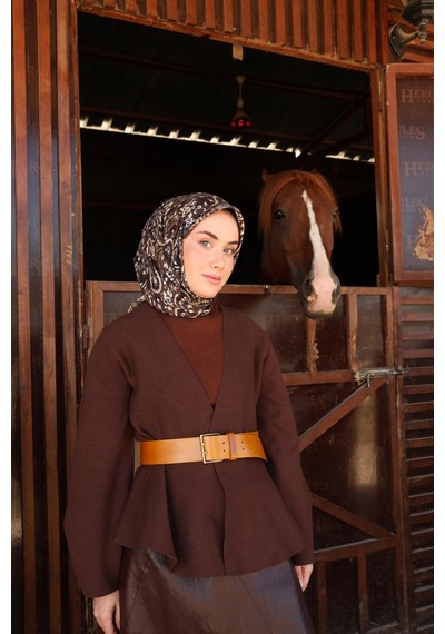 Silk Home Twill İpek Eşarp 11478-34 Acı Kahve, Gold, Bej, Gri, Ekru, Gümüş
