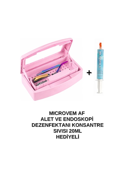 Çift Bölmeli Manikür Pedikür Aletleri Sterilizasyon Kutusu Ve Konsantre Dezenfektan Sıvısı Hediyeli