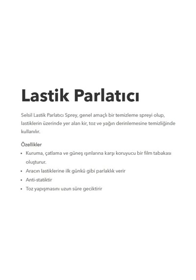 Ayrex Selsil Lastik Parlatıcı 500ml