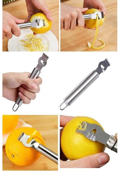 Evefix Narenciye Portakal Limon Kabuk Çizici Sıyırıcı Soyucu Rende, Metal, 16 Cm Diğer