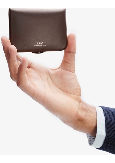 A.p.c Josh Unisex Lüks Bitkisel Deri Bozuk Para Kesesi Cüzdan Kahverengi