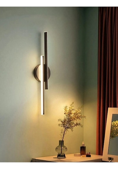 Modern Aplik Çift Yönlü Çubuk Led Siyah Günışığı Lineer Avize Armatür 50cm Çubuk Uzunluğu 50cm