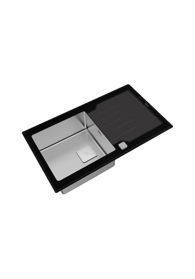 Teka Diamond Rs15 1B 1D 86 (Wst Black) Tek Hazne Ve Tek Damlalıklı Cam Eviye - Siyah - 115100011