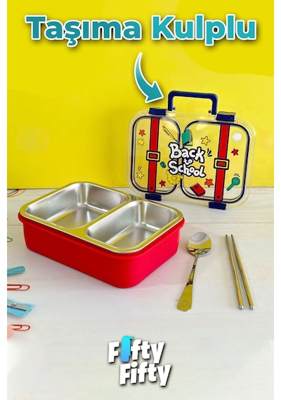 700 Ml İki Bölme Paslanmaz Çelik Bento Lunch Box Yeni Nesil Sefer Tası Metal Kaşık Hediyeli Ff7155 Kırmızı 700 Ml İki Bölme Paslanmaz Çelik Bento Lunch Box Yeni Nesil Sefer Tası Metal Kaşık Hediyeli Ff7155 Kırmızı