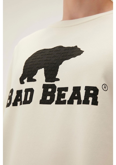 Bad Bear Logo Crewneck Erkek Ekru Sweatshirt 22.02.12.007-c108 001