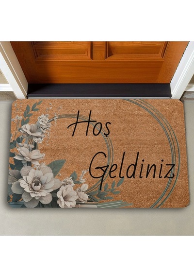 Valerine Life Beyaz Su Zambağı Hoş Geldiniz Kapı Önü Paspası 45x70cm