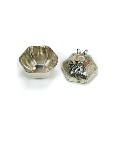 6 Lı Mini Eskitme Osmanlı Temalı Açık Renk Nar Lokumluk Sunum Metal