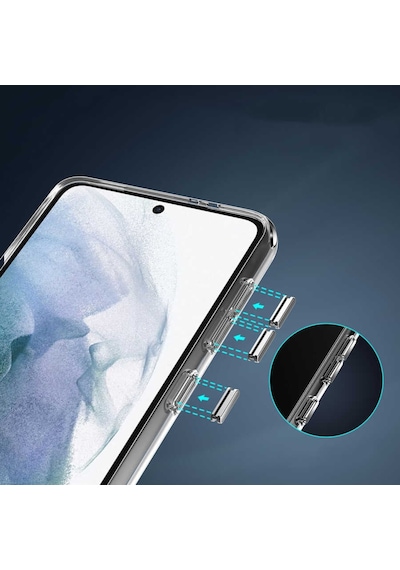 Galaxy S21 Ultra Kılıf Standlı Şeffaf Silikon Zore L-Stand Kılıf Renksiz