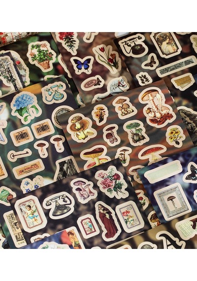 Vintage Tarz Sticker Defteri - Bullet Journal Ve Scrapbook İçin 45 Yaprak Çok Renkli