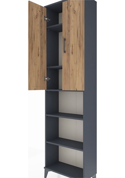 Arges Dolap 5 Raflı 2 Kapaklı 60x30x221 Antrasit-çam Antrasit